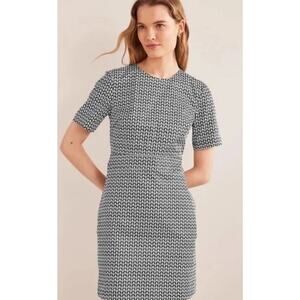 Boden Women’s Black Tulip Cotton Mini Shift Dress Pockets Size 4P